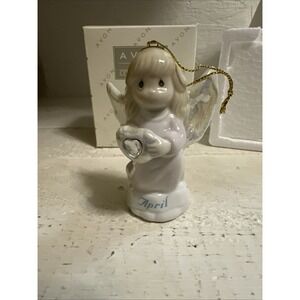 1997 Precious Moments April Birthstone Angel Christmas Ornament Avon